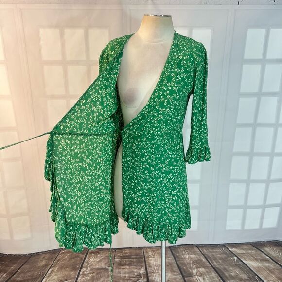 Faithfull the Brand Carmel Dress Violette Print Green size  8 - Picture 11 of 15